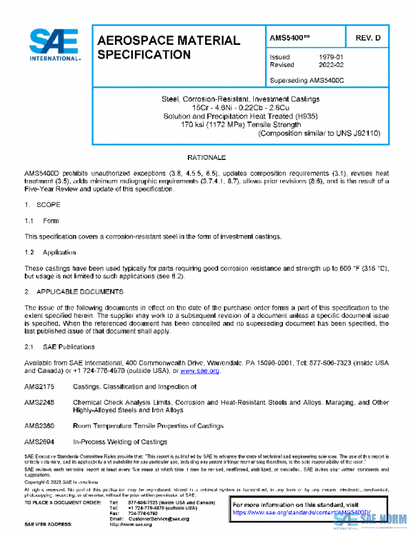 SAE AMS5400D PDF