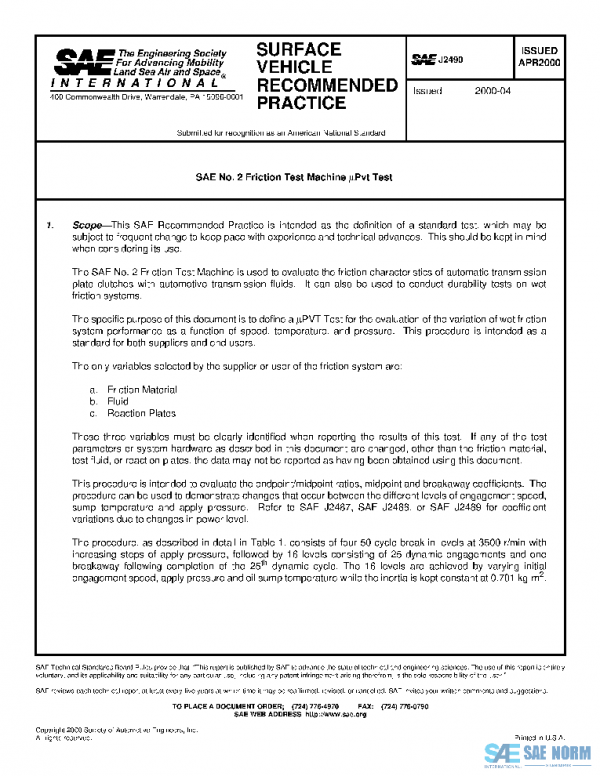 SAE J2490_200004 PDF SAE J2490_200004 PDF