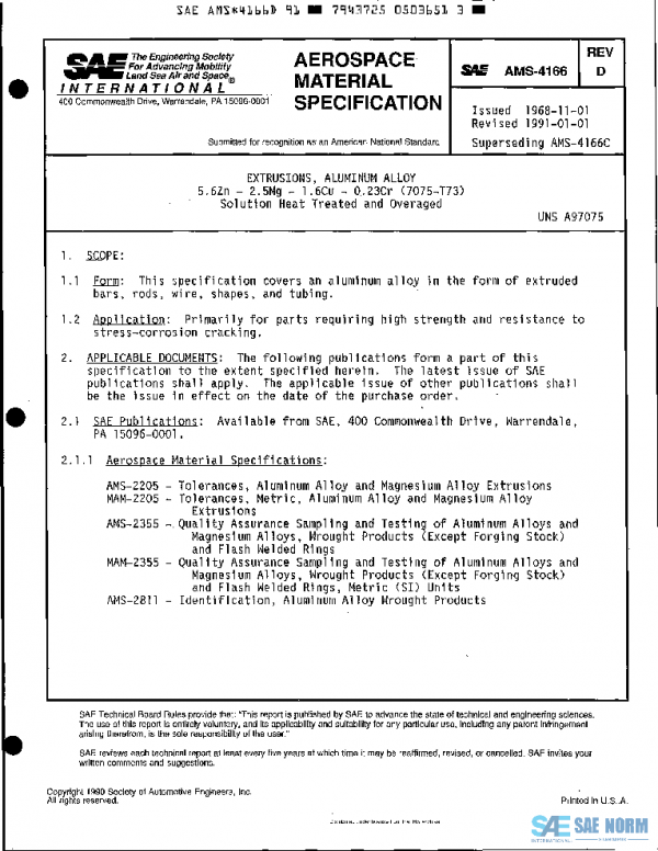 SAE AMS4166D PDF SAE AMS4166D PDF