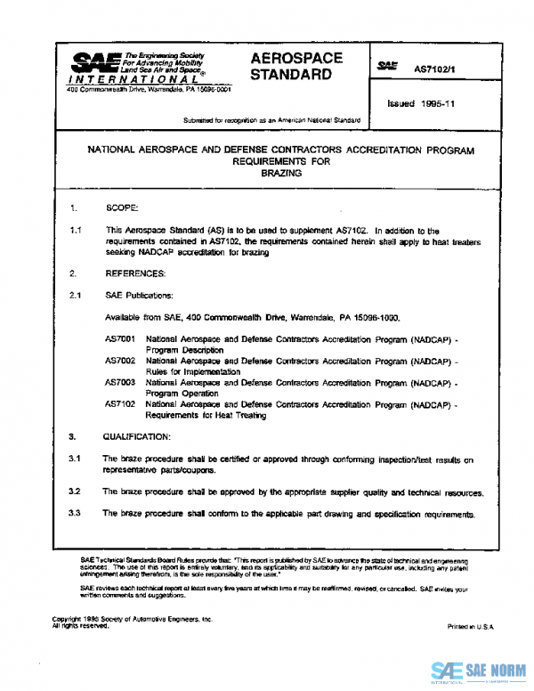 SAE AS7102/1 PDF SAE AS7102/1 PDF