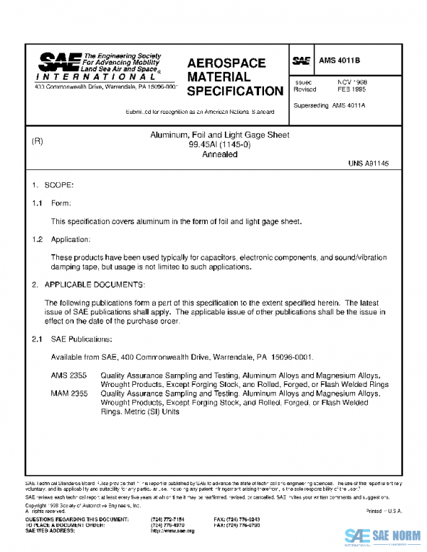SAE AMS4011B PDF