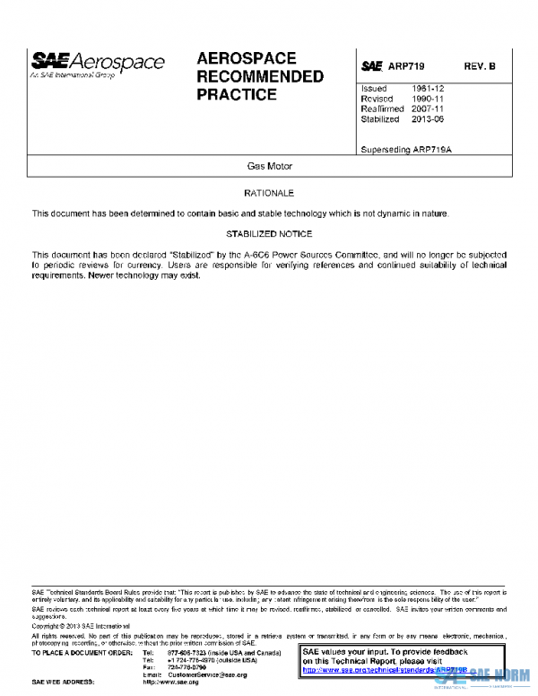 SAE ARP719B PDF SAE ARP719B PDF