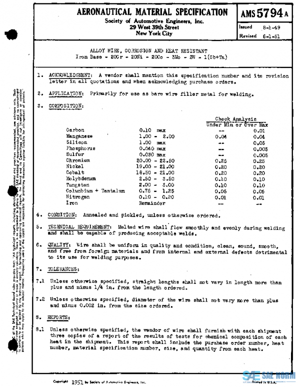 SAE AMS5794A PDF SAE AMS5794A PDF