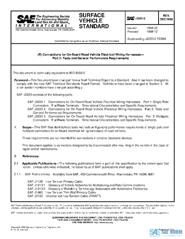 SAE J2223/2_199812 PDF SAE J2223/2_199812 PDF