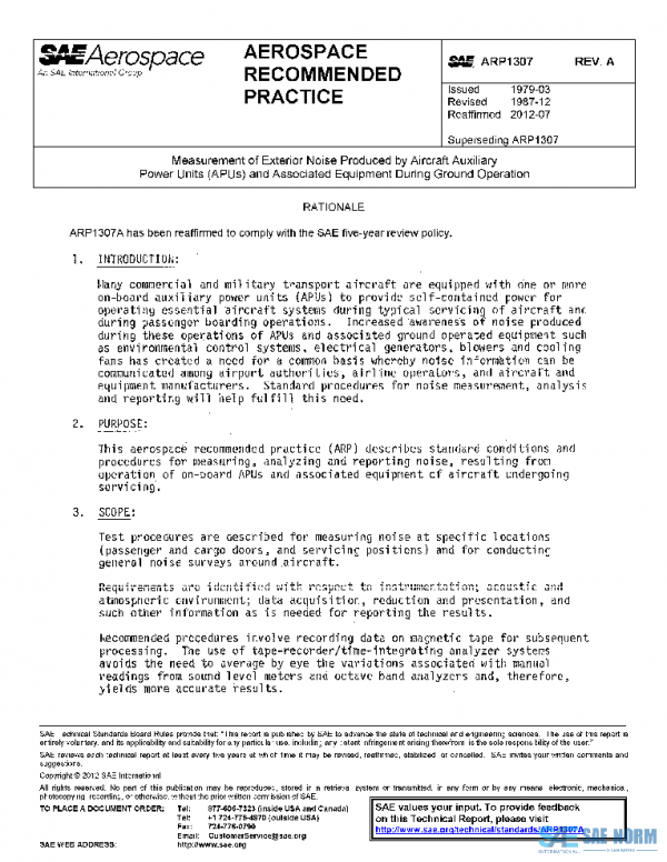 SAE ARP1307A PDF SAE ARP1307A PDF
