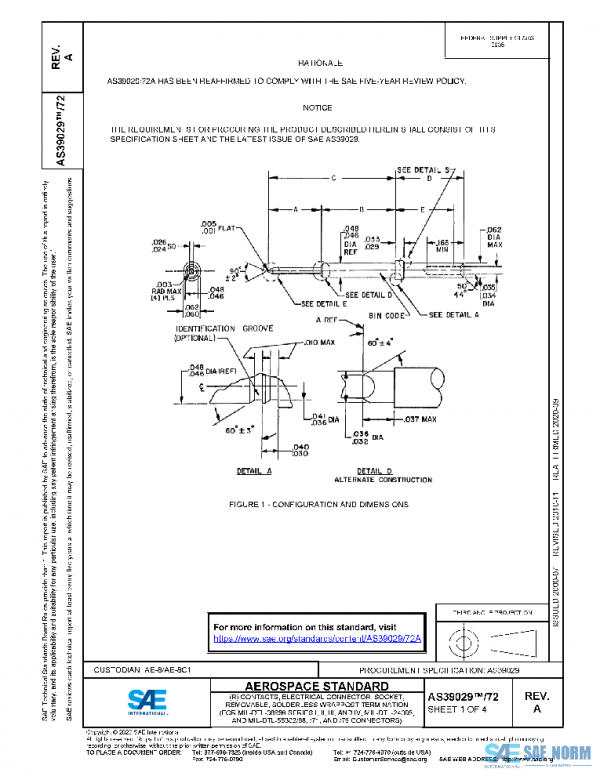 SAE AS39029/72A PDF SAE AS39029/72A PDF