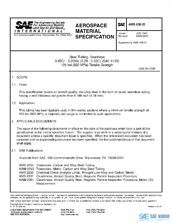 SAE AMS6361D PDF SAE AMS6361D PDF