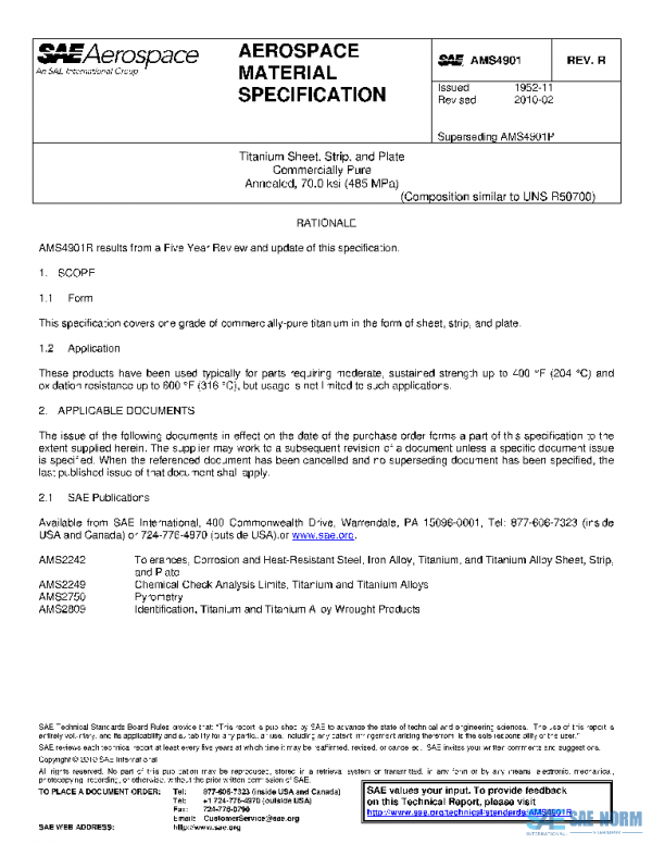 SAE AMS4901R PDF SAE AMS4901R PDF