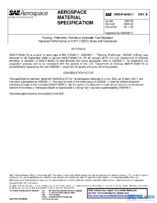 SAE AMSP83461/1B PDF SAE AMSP83461/1B PDF