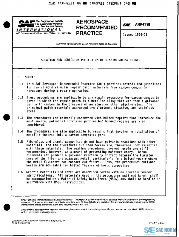 SAE ARP4118 PDF