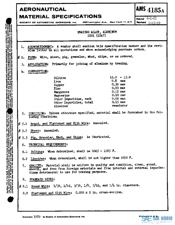 SAE AMS4185A PDF SAE AMS4185A PDF