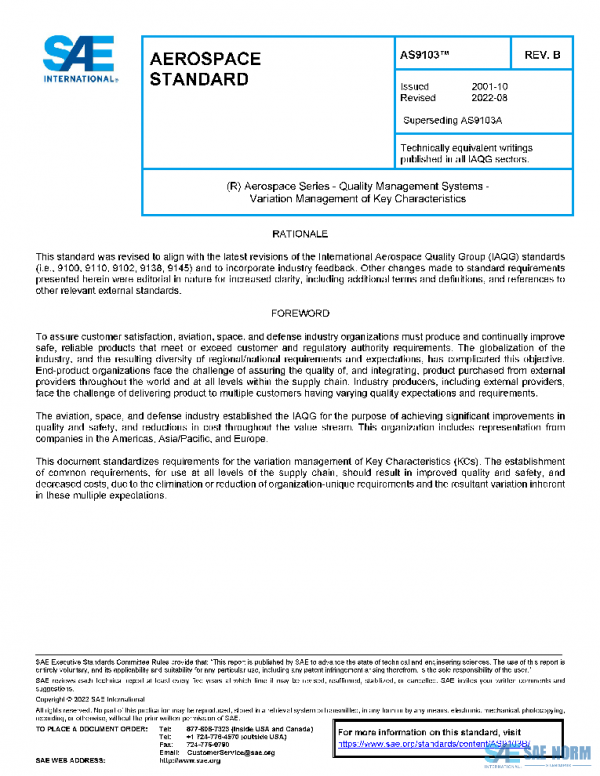 SAE AS9103B PDF