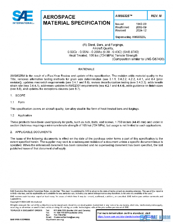 SAE AMS6325M PDF SAE AMS6325M PDF