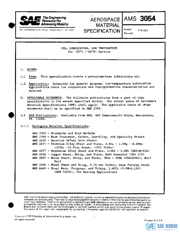 SAE AMS3054 PDF