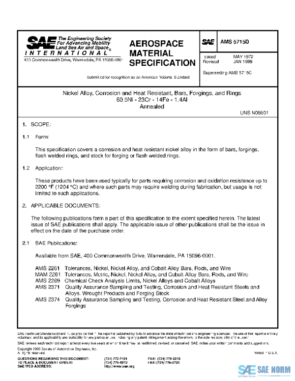 SAE AMS5715D PDF SAE AMS5715D PDF