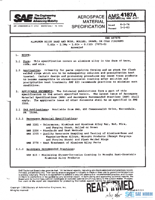 SAE AMS4187A PDF
