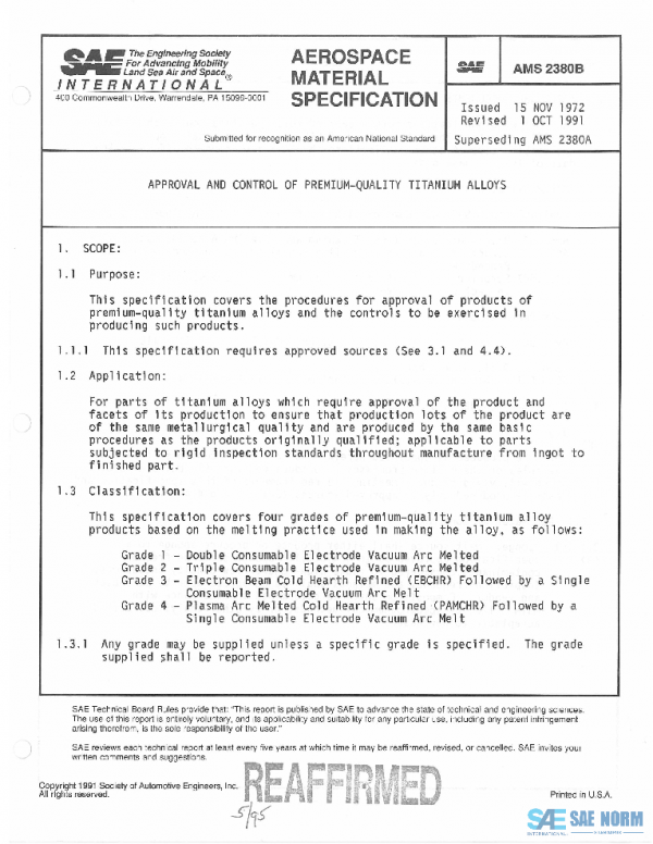 SAE AMS2380B PDF SAE AMS2380B PDF