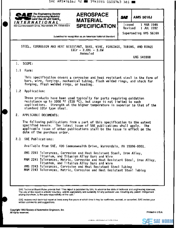 SAE AMS5616J PDF