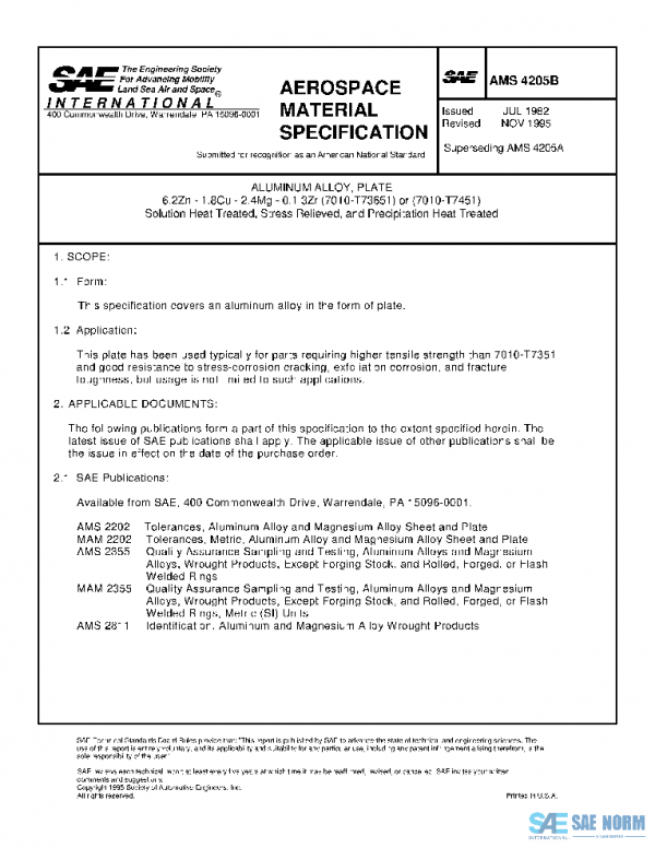 SAE AMS4205B PDF SAE AMS4205B PDF