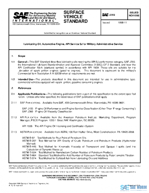 SAE J2362_199811 PDF SAE J2362_199811 PDF