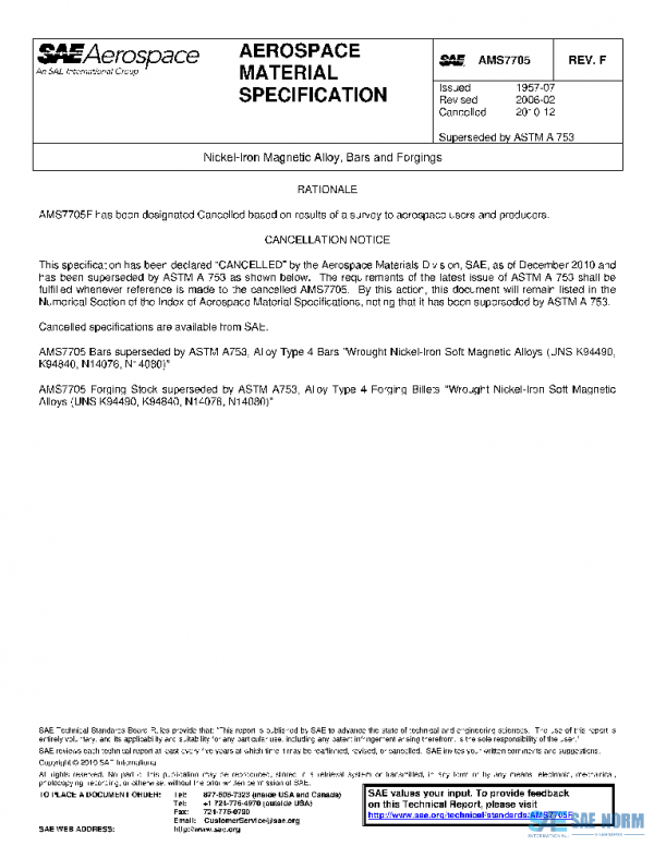 SAE AMS7705F PDF SAE AMS7705F PDF