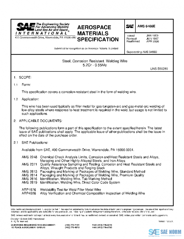 SAE AMS6466E PDF SAE AMS6466E PDF