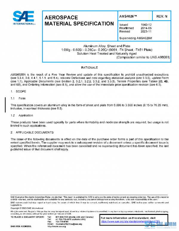 SAE AMS4026N PDF SAE AMS4026N PDF