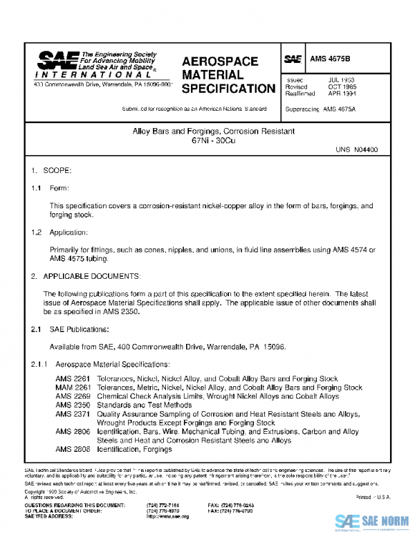 SAE AMS4675B PDF