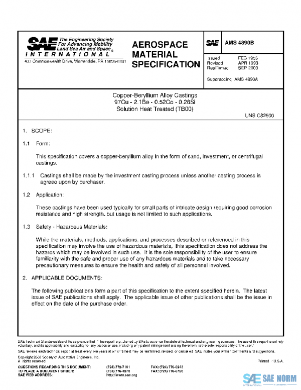 SAE AMS4890B PDF