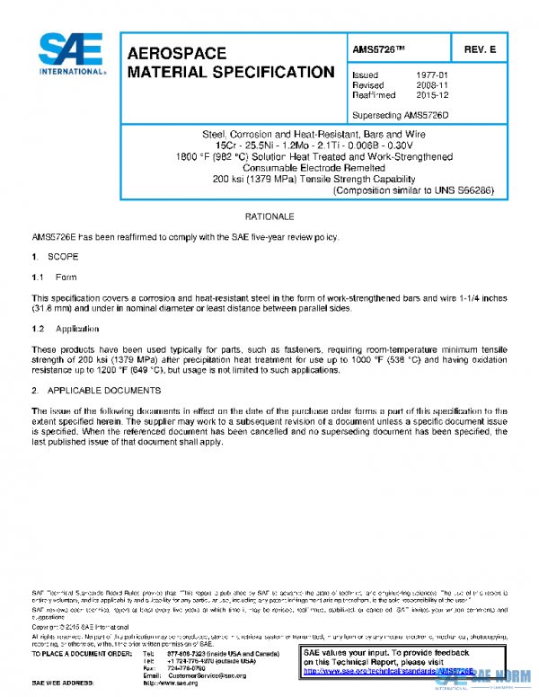 SAE AMS5726E PDF SAE AMS5726E PDF