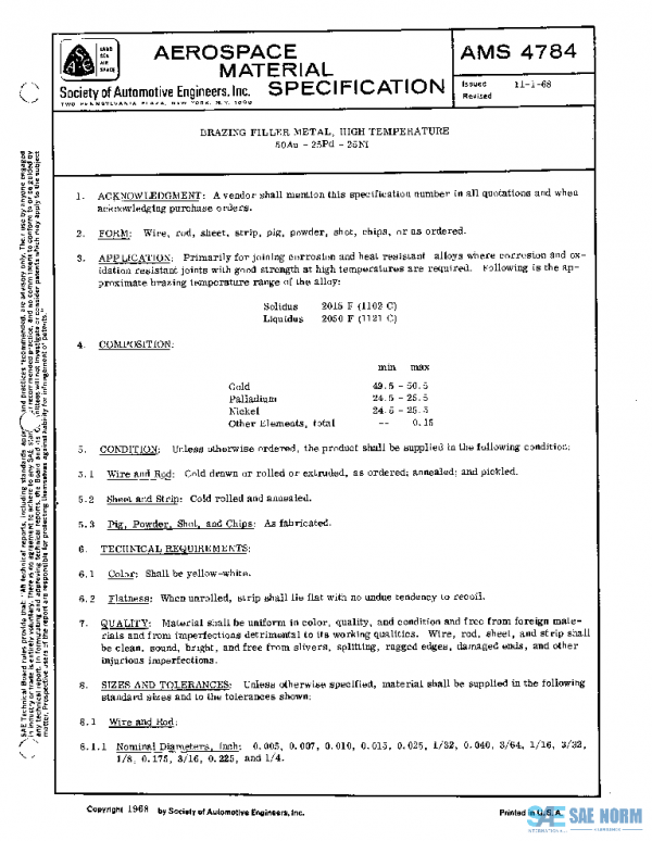 SAE AMS4784 PDF