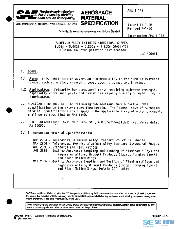 SAE AMS4113B PDF SAE AMS4113B PDF