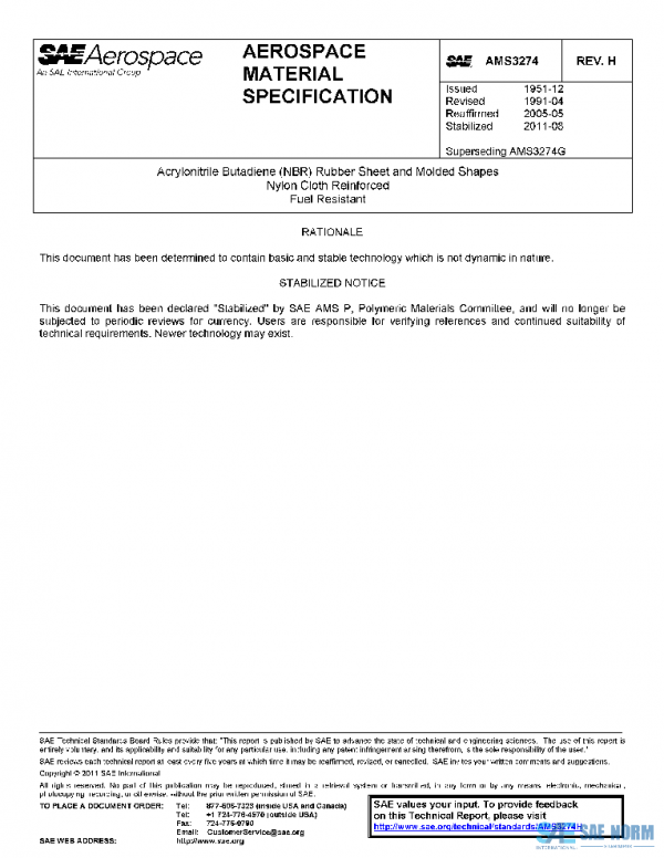 SAE AMS3274H PDF SAE AMS3274H PDF