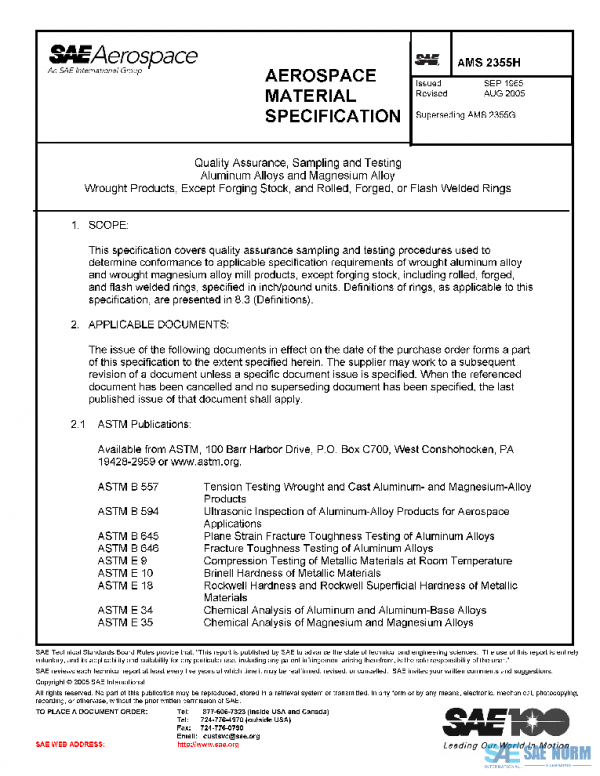 SAE AMS2355H PDF SAE AMS2355H PDF