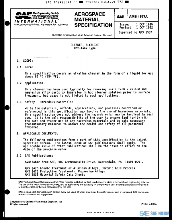 SAE AMS1537A PDF