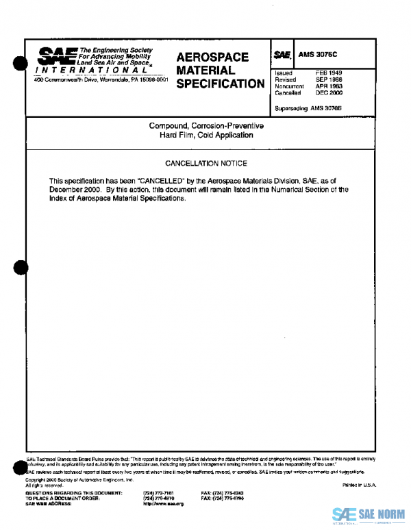 SAE AMS3076C PDF SAE AMS3076C PDF