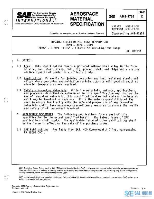 SAE AMS4785C PDF