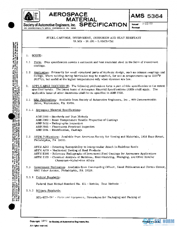 SAE AMS5364 PDF