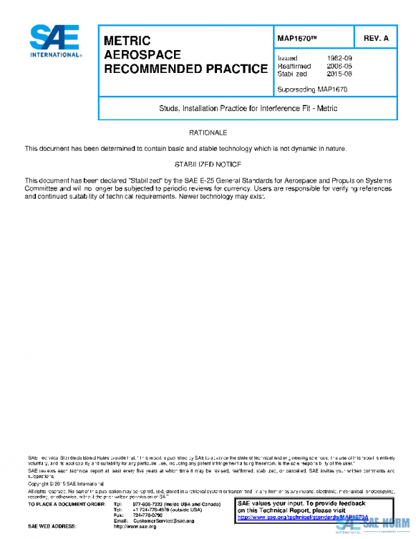 SAE MAP1670A PDF