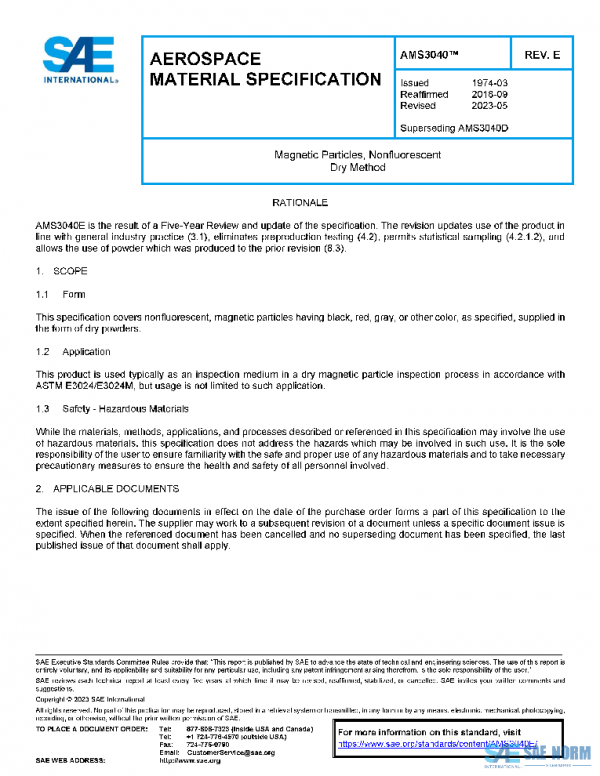 SAE AMS3040E PDF SAE AMS3040E PDF
