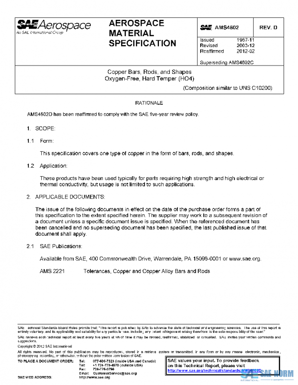 SAE AMS4602D PDF