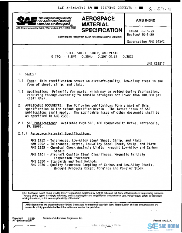 SAE AMS6434D PDF SAE AMS6434D PDF