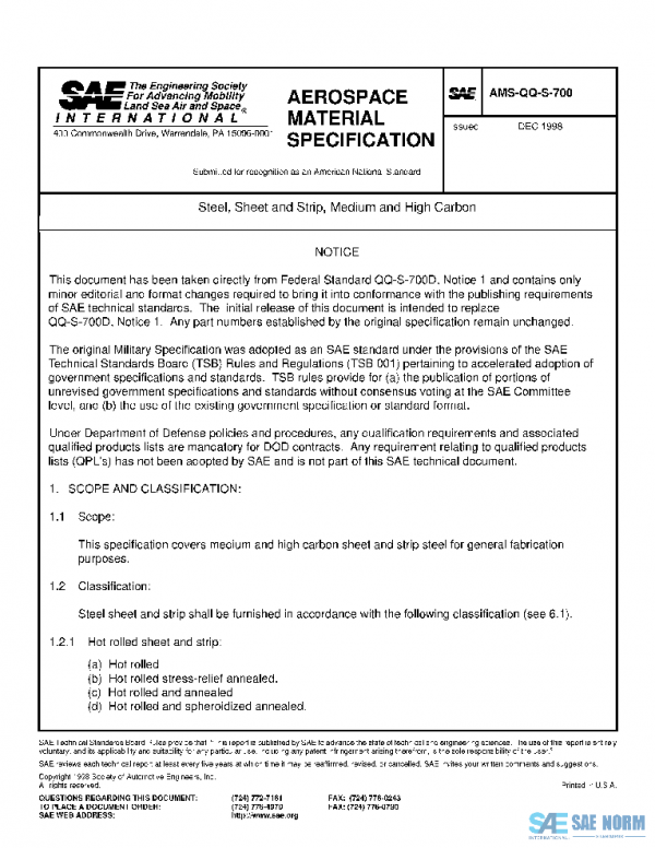 SAE AMSQQS700 PDF