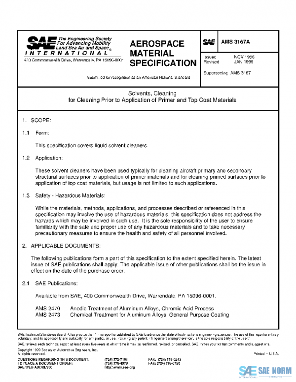 SAE AMS3167A PDF