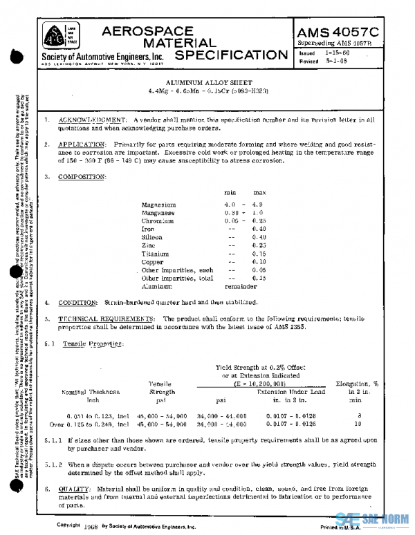 SAE AMS4057C PDF SAE AMS4057C PDF
