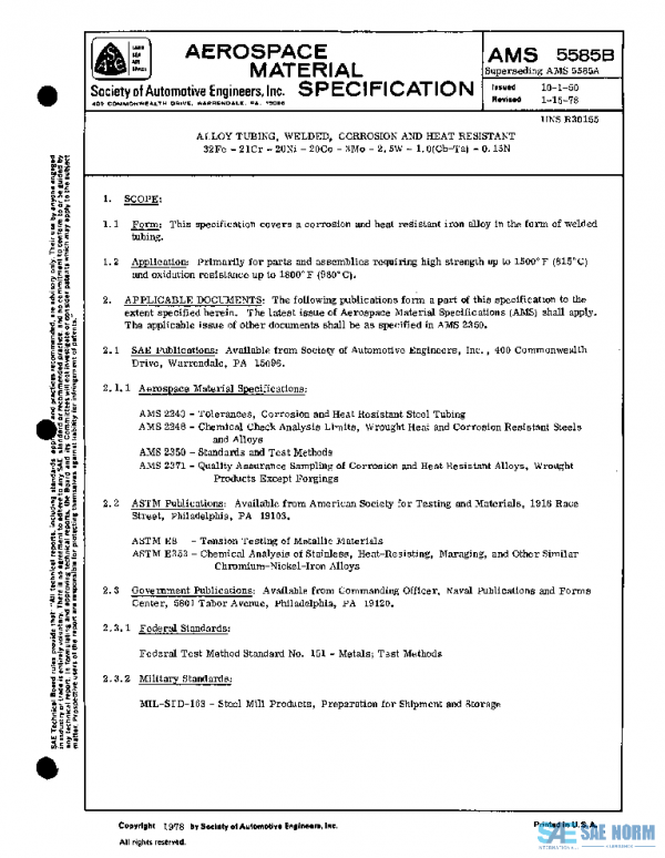 SAE AMS5585B PDF SAE AMS5585B PDF