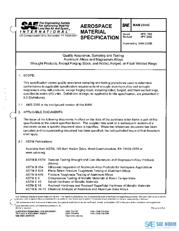 SAE MAM2355C PDF