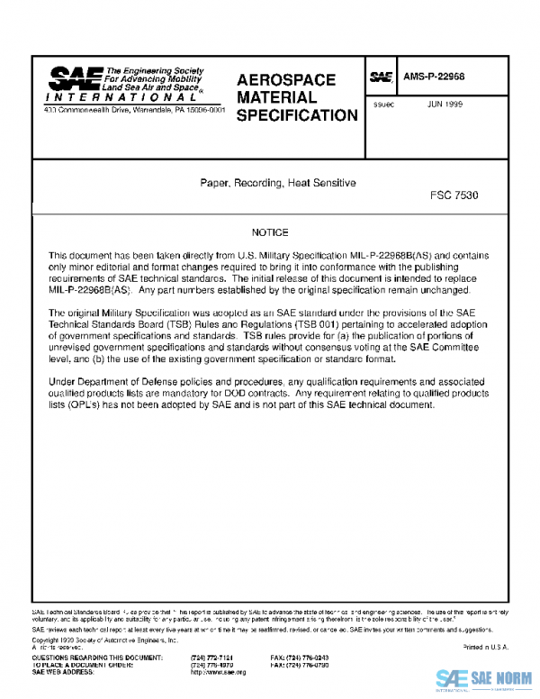 SAE AMSP22968 PDF