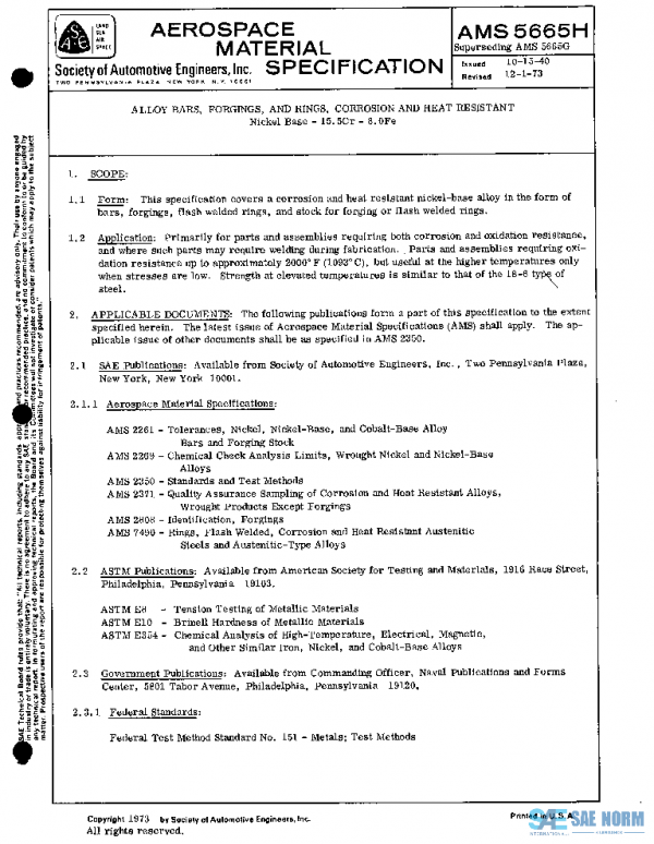 SAE AMS5665H PDF