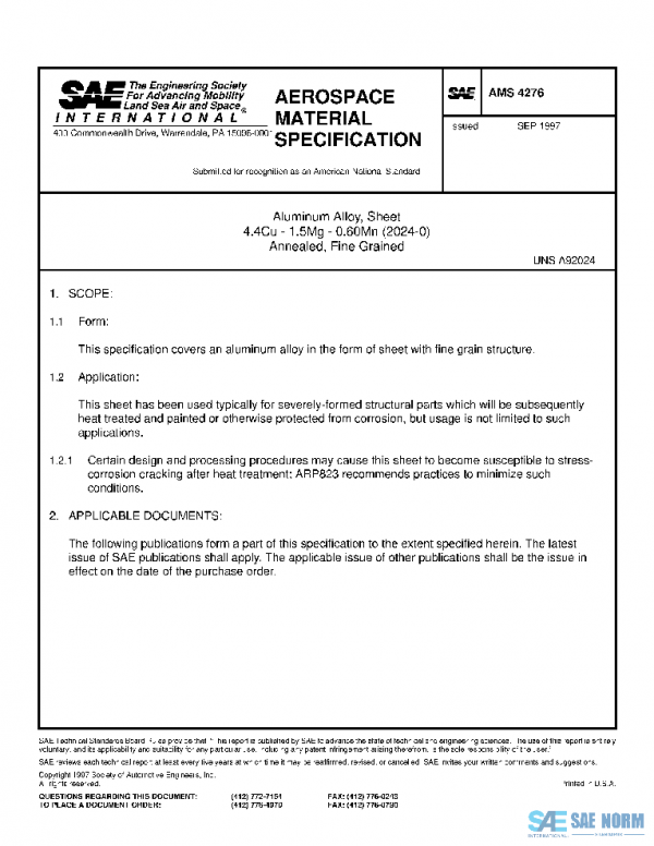 SAE AMS4276 PDF SAE AMS4276 PDF